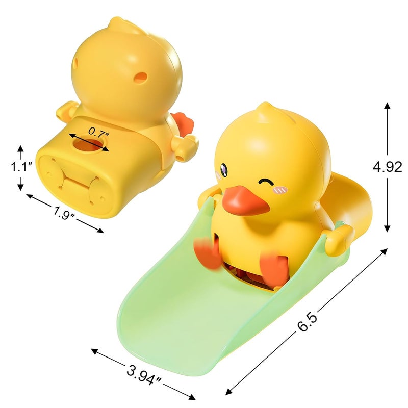 SKYROKU Duck-Tastic Faucet Extender for Toddlers – Kicking Legs Fun! Splash-Proof & Easy Install Sink Extender for Kids (Yellow&Green) - Image 3